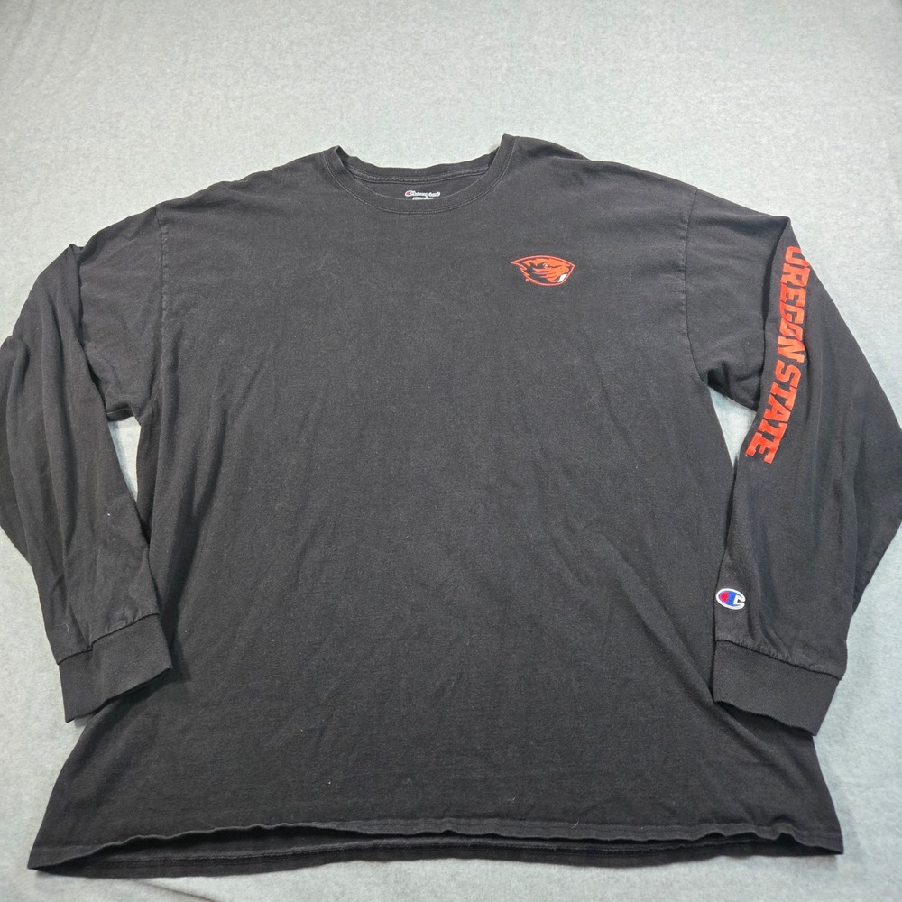 Champion Oregon State Beavers Mens 2XL Long Sleeve Tee Black NCAA Shirt